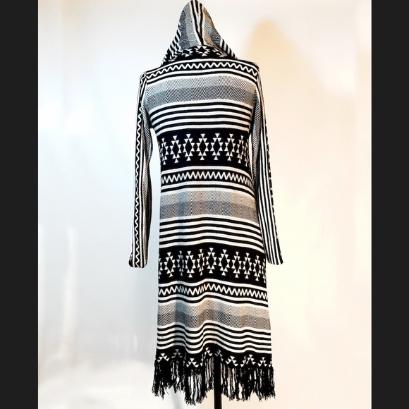 MIA MADDISON OPEN-FRONT HOODED CARDIGAN - Picture 3 of 5